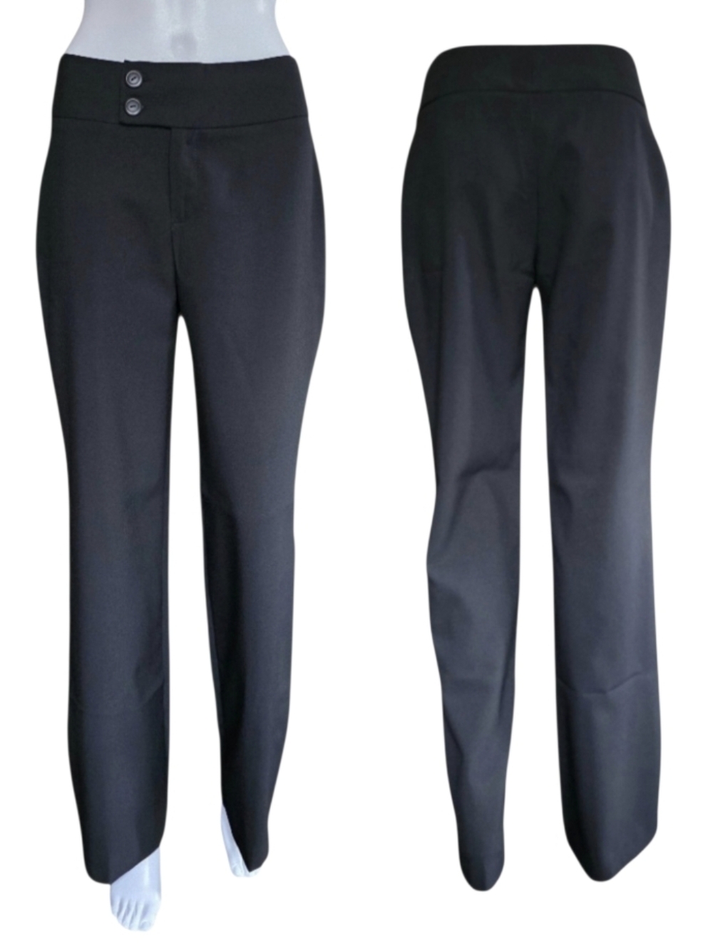 Vintage Y2K A. Byer Black Double Button Flare Pants Trousers